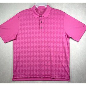 Nicklaus Golf Short Sleeve Polo Shirt Men's Size L Pink Diamond